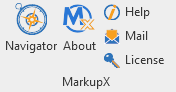 MarkupX Tools License button
