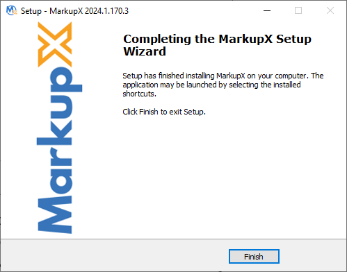MarkupX Tools completing setup